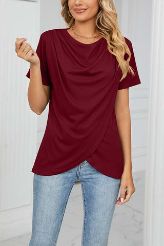 Camiseta cruzada con cuello vuelto Something Casual 