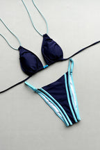 Printed Tie Nylon Triangle Bikini Set