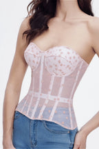 Sheer Polka Dot Bustier Corset