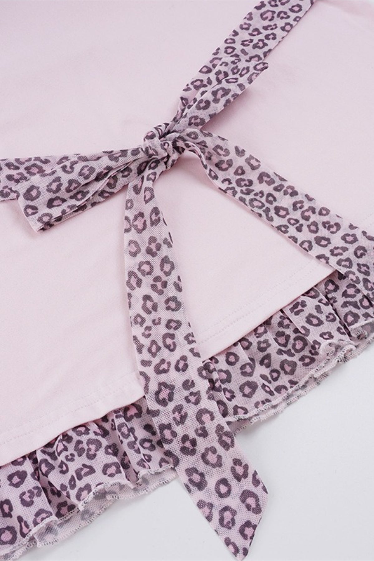 Sweet Leopard Patchwork Bow Lace Cami Top