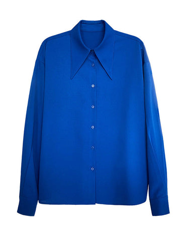 Blusa elegante de manga larga en tres colores lisos 