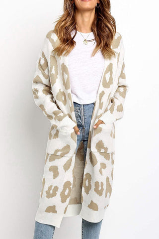 Suéter tipo cárdigan con estampado de leopardo, cómodo y dulce (3 colores) 