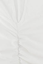 Deep V Off Shoulder Ruched Maxi Dress
