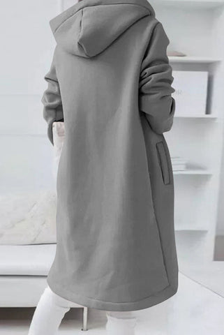 Abrigo con capucha y cremallera de color liso Juliana 