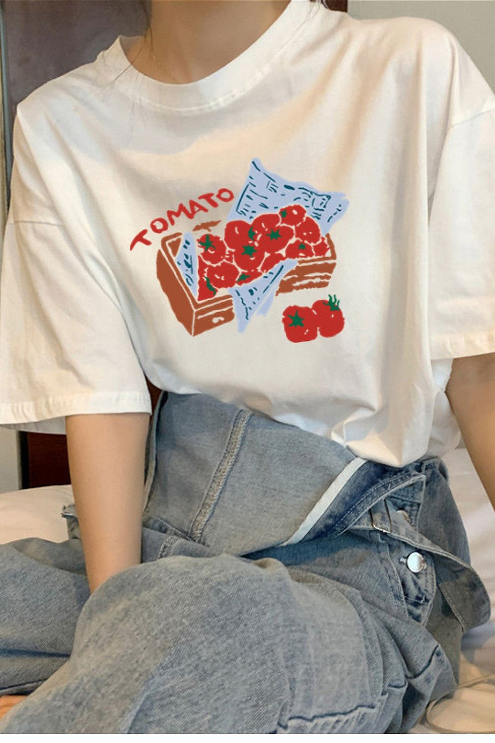 Cotton Printed Loose Casual T‑shirt