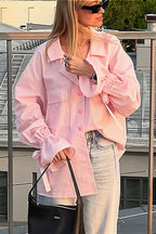 Casual Striped Ruffle Sleeve Blouse