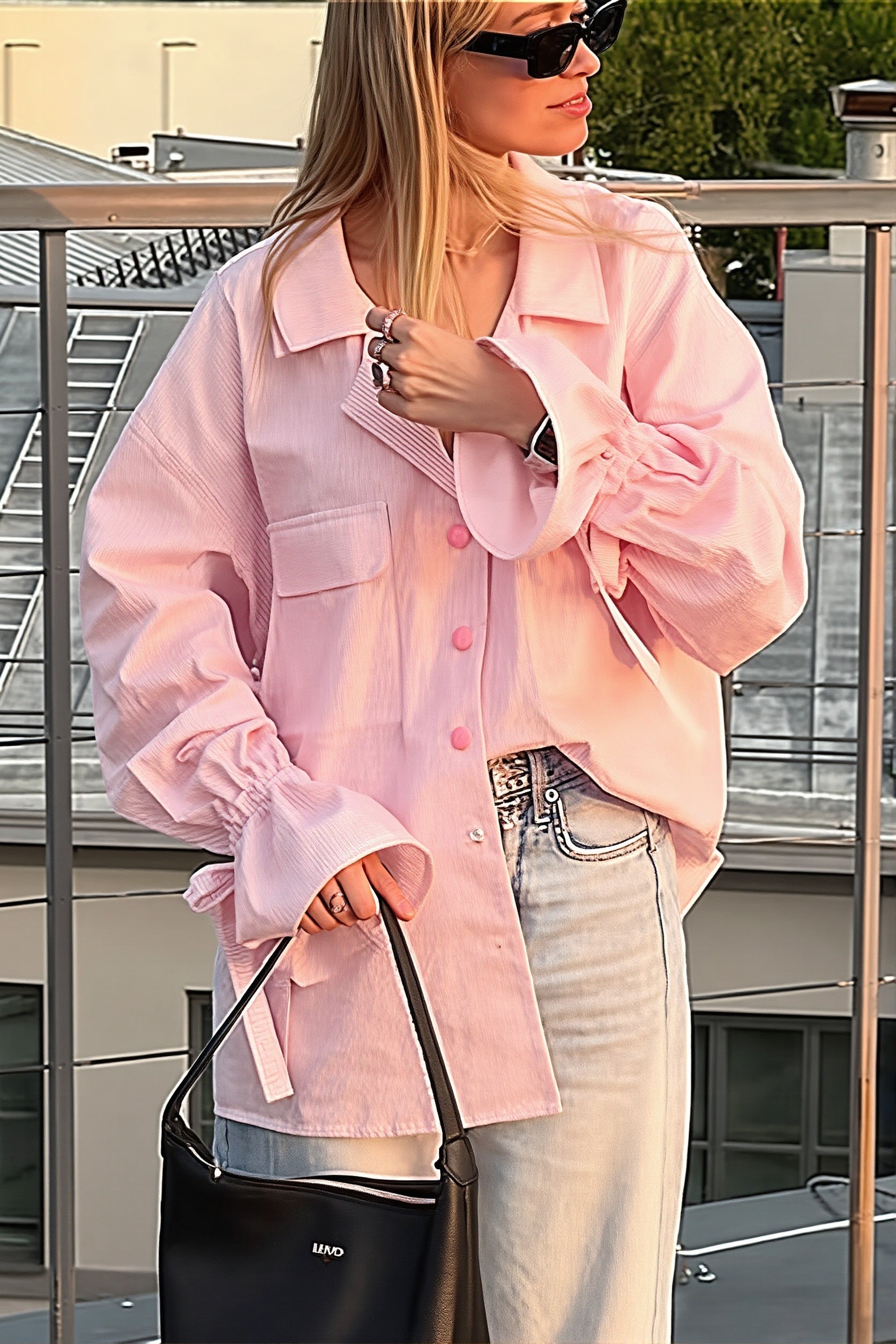Casual Striped Ruffle Sleeve Blouse