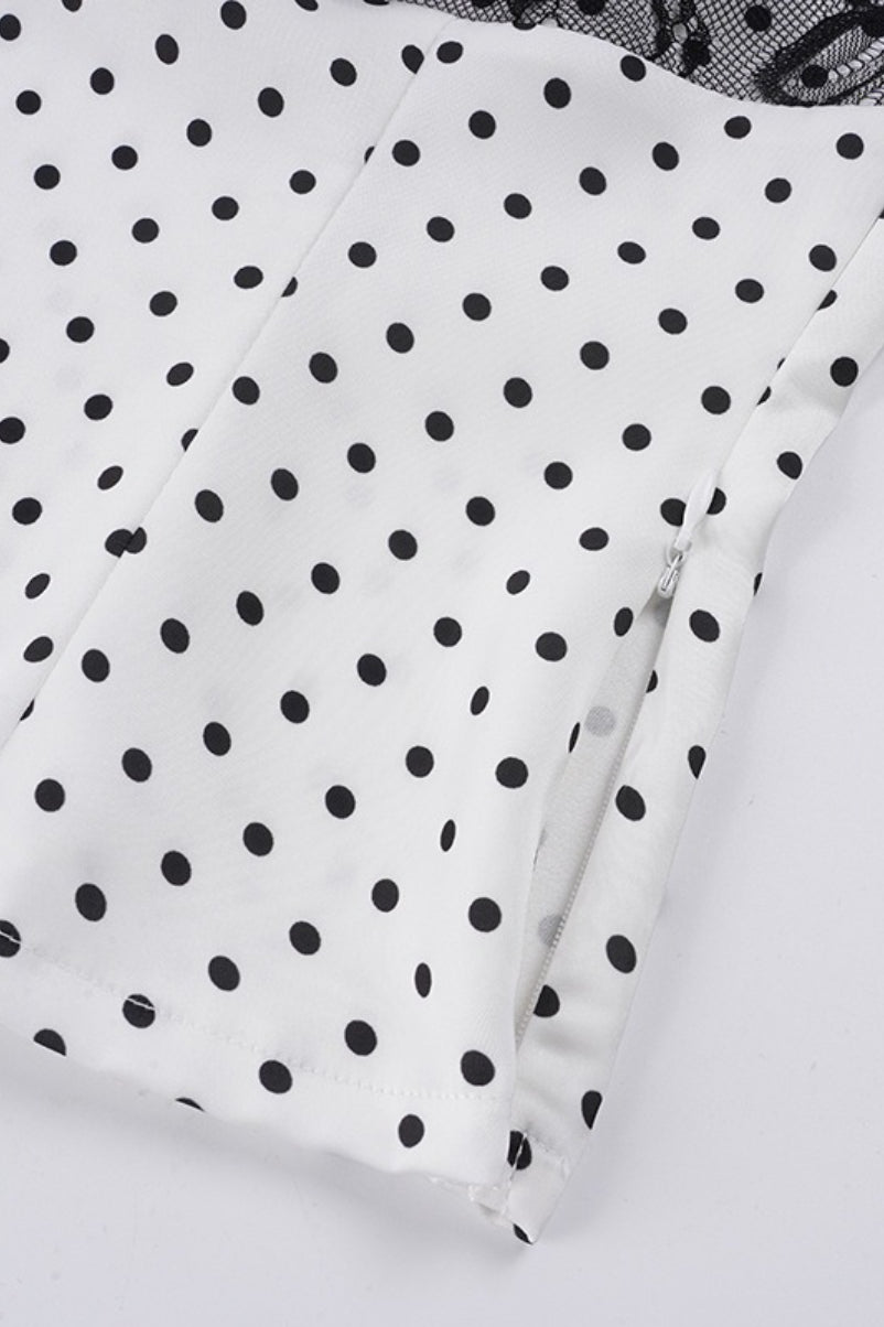 Satin Polka Dot Lace Cami Top