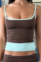 Casual Morandi Color Contrast Cami Top