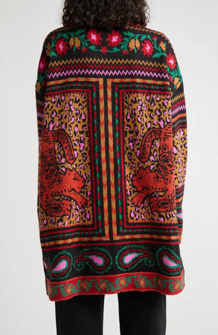 Jacquard-Cardigan mit Gobelinmuster 