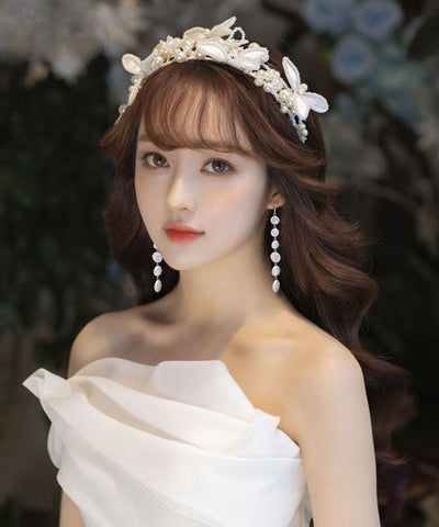 Classy White Sterling Silver Pearl Tassel Drop Earrings