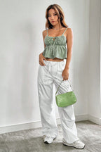 Cut-Out Lace-Up Loose Tank Top