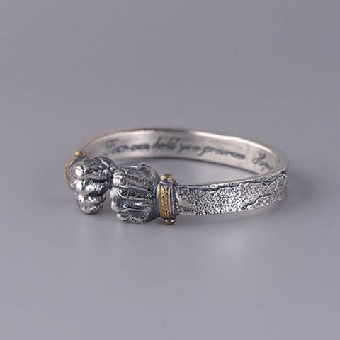 Fine Silver Fists Cuff Adjustable Bracelet