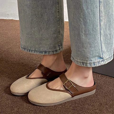 Flats Mules Shoes Women Casual Cozy Soft Walking Slippers 2024 Summer Slingback Flip Flops Sandals Fashion Dress Femme Slides