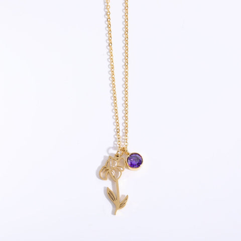 Blossom Birthstone Pendant Necklace - Eternal Bloom Collection