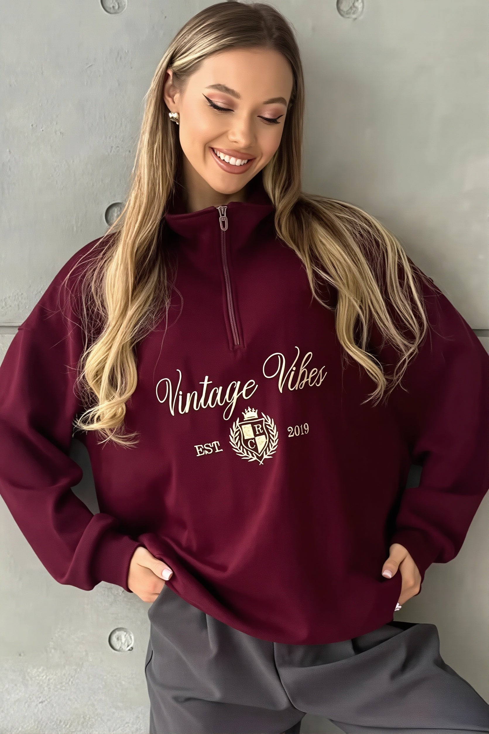 Vintage Vibes Quarter Zip Sweatshirt