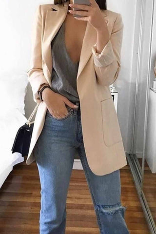 Traje elegante con blazer de bolsillo (5 colores) 