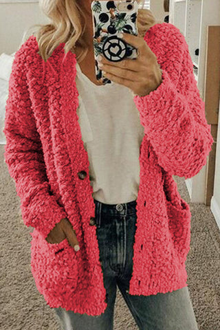 Prendas de abrigo de cuello redondo con parches lisos de estilo británico (10 colores) 