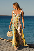 Floral Splice Loose Swing Maxi Dress
