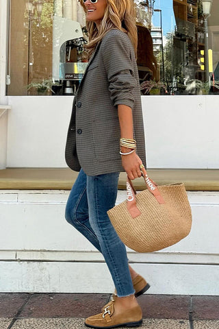 Blazer mit kariertem Revers 