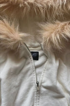 Y2K Fur Collar Letter Print Hoodie