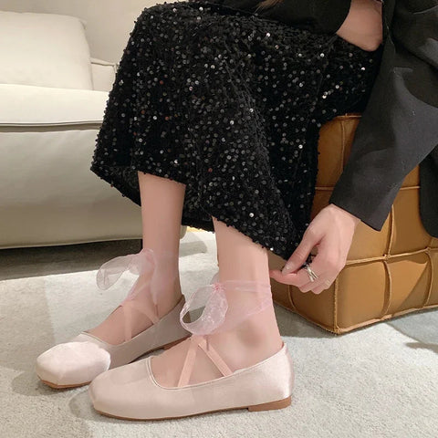 Ballet Dance Flats Shoes Women Spring New Shallow Dress Shoes Fashion 2024 Brand Walking Fashion Mujer Casual Zapatillas Elegant