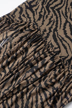 Sexy Leopard Mesh Cutout Strapless Maxi Dress