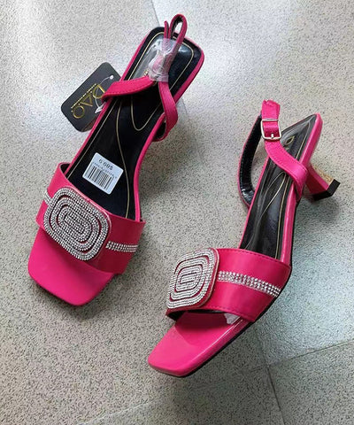 Rose Zirkon Offene Zehen High Heels Sandalen 