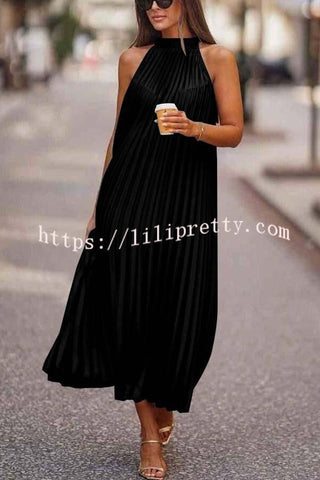 Vestido midi holgado de corte A plisado "Llévame allí" 