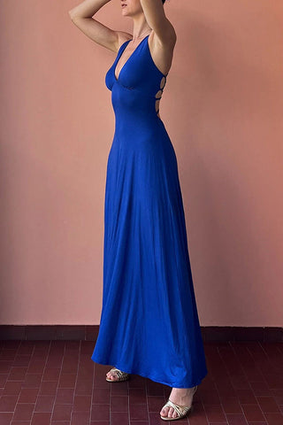 Ein weiteres wunderschönes Stretch-Maxikleid mit Schnürung am Rücken 