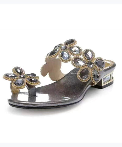 Sandalias con punta abierta y circonitas Lake Blue Boutique 