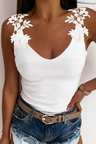 Tops casuales de moda con cuello en V y parches sólidos (4 colores) 