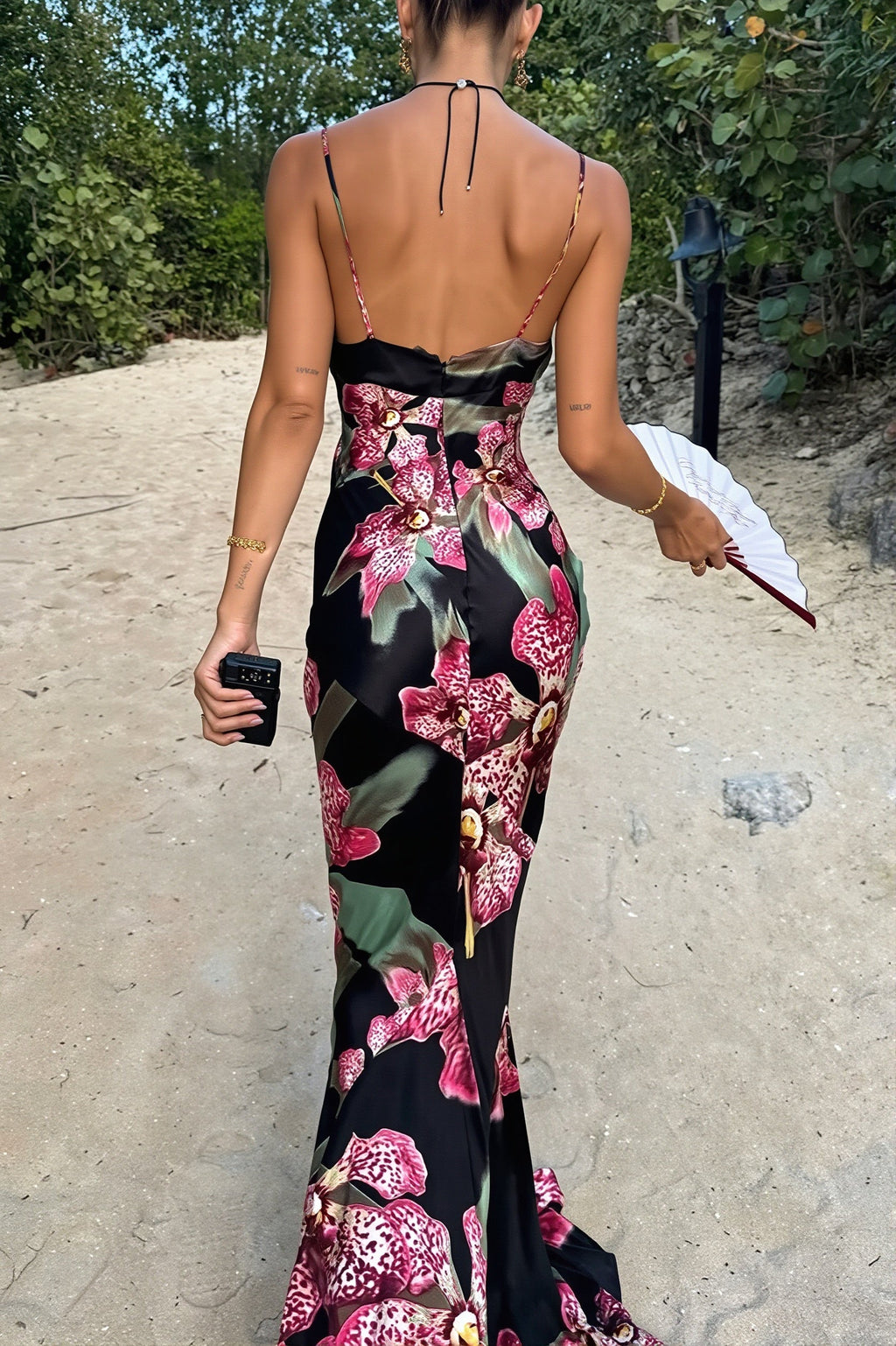 Elegant Floral Lace Cami Maxi Dress