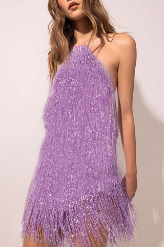 Ärmelloses Midirockkleid mit Hosenträgerquaste 