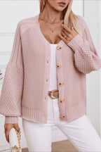 Solid Button Knit Cardigan