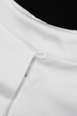 Blusas elegantes de cuello redondo de color liso de celebridades 