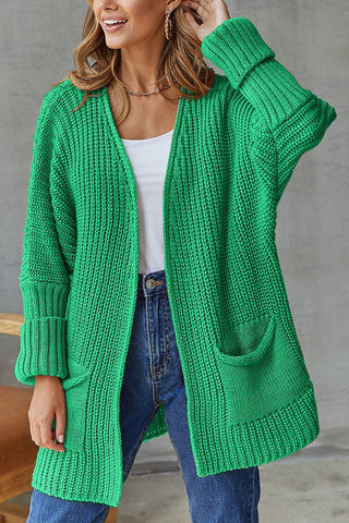 lockerer mittellanger Pullover Cardigan Mantel große Größe lässig 