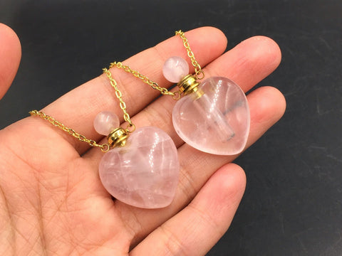 Rosenquarz-Kristall-Halskettendiffusor 