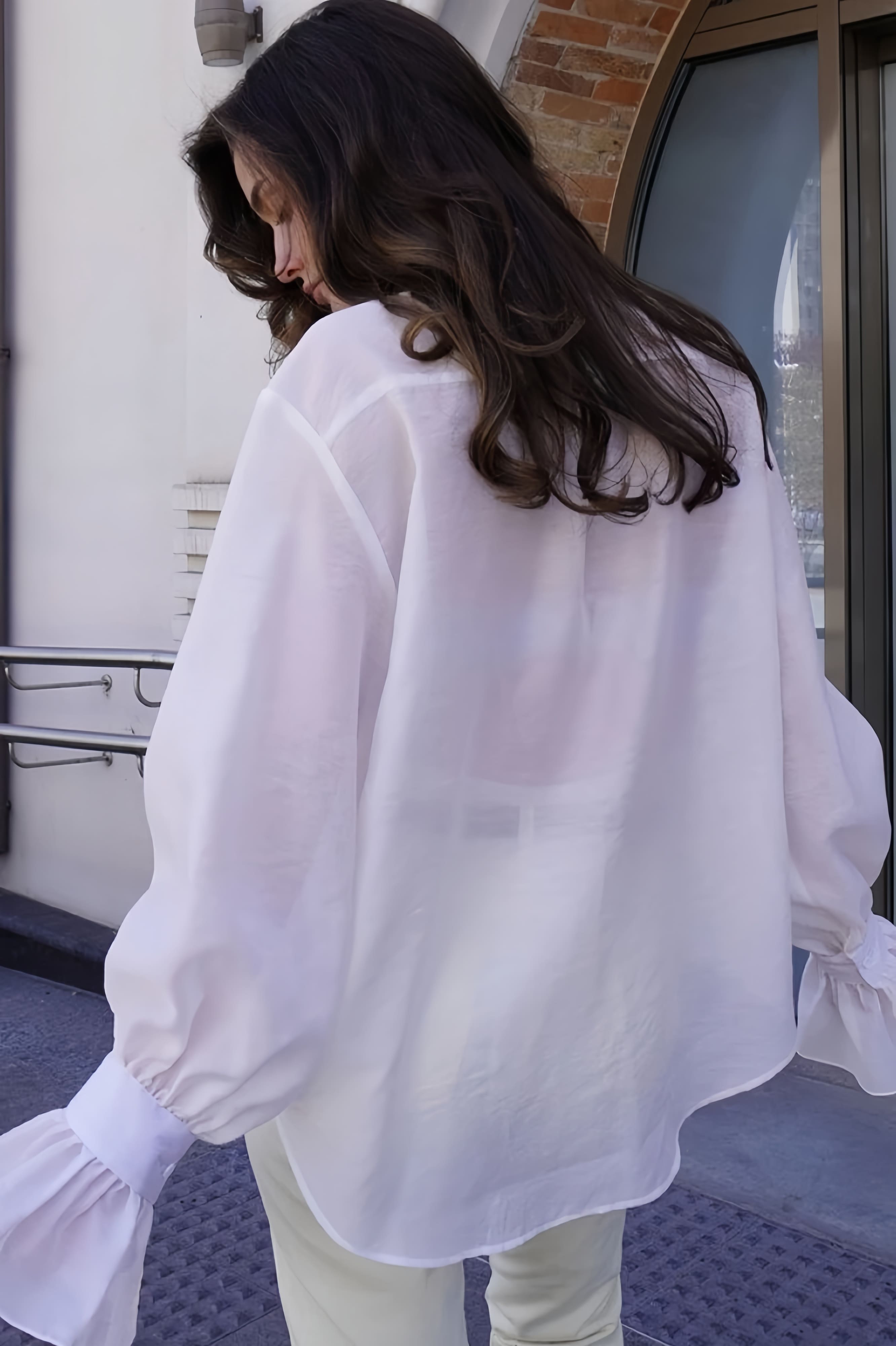 Chic Ruffled Sleeve Loose Blouse