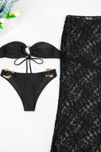 Lace Split Three Piece Swim Sets