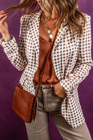 plaid lapel collar blazer