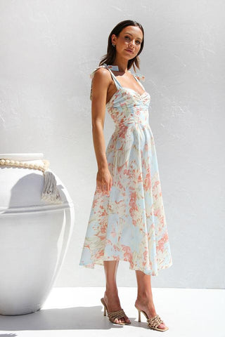 Vestido midi con tirantes estampados Beata 