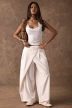Waist Defined Rhinestone Drilled Sleeveless Tank Top