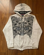 American Gothic Skull Large Zipper Hoodie