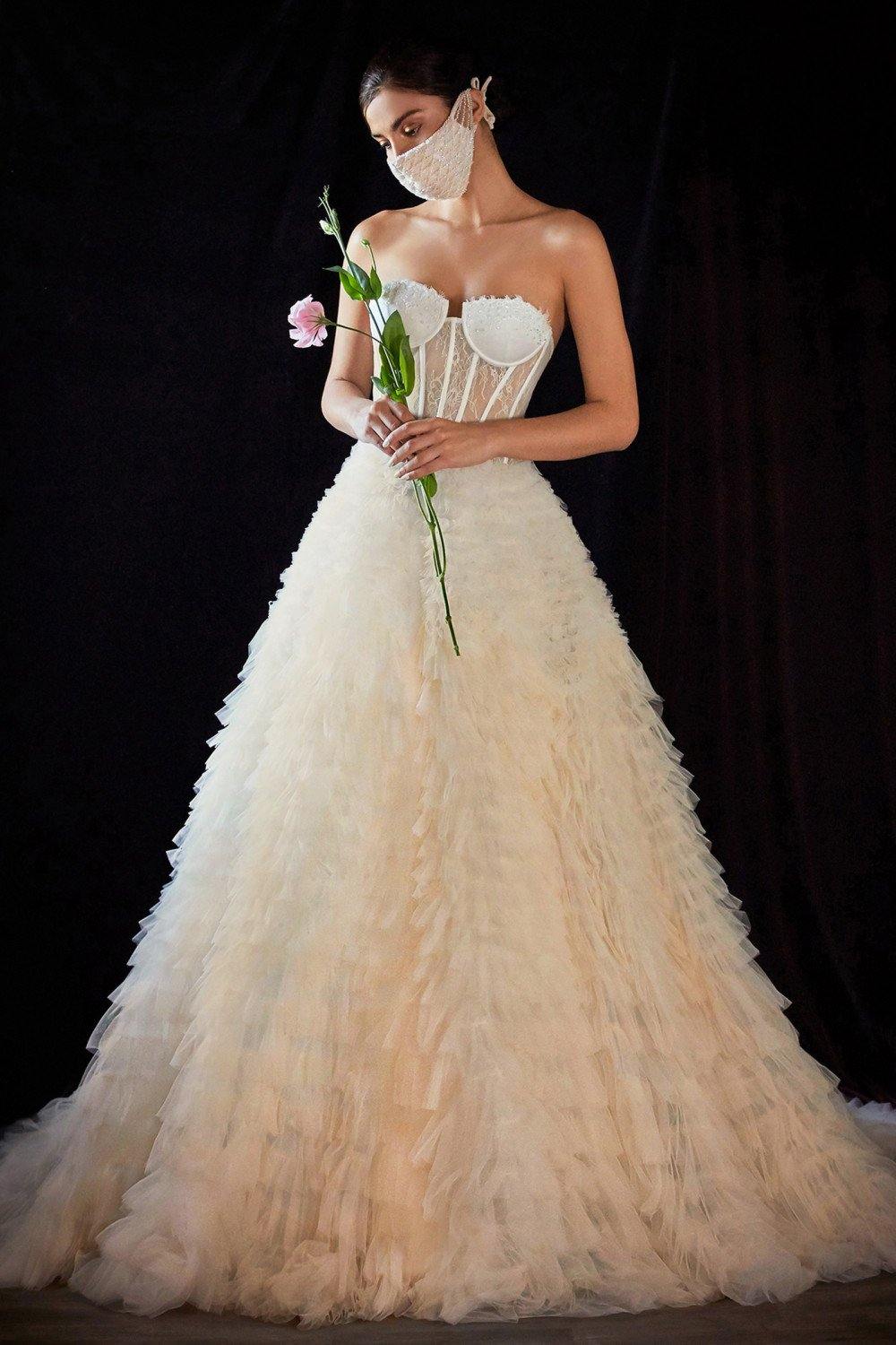 Long Ombre Wedding Dress Bridal