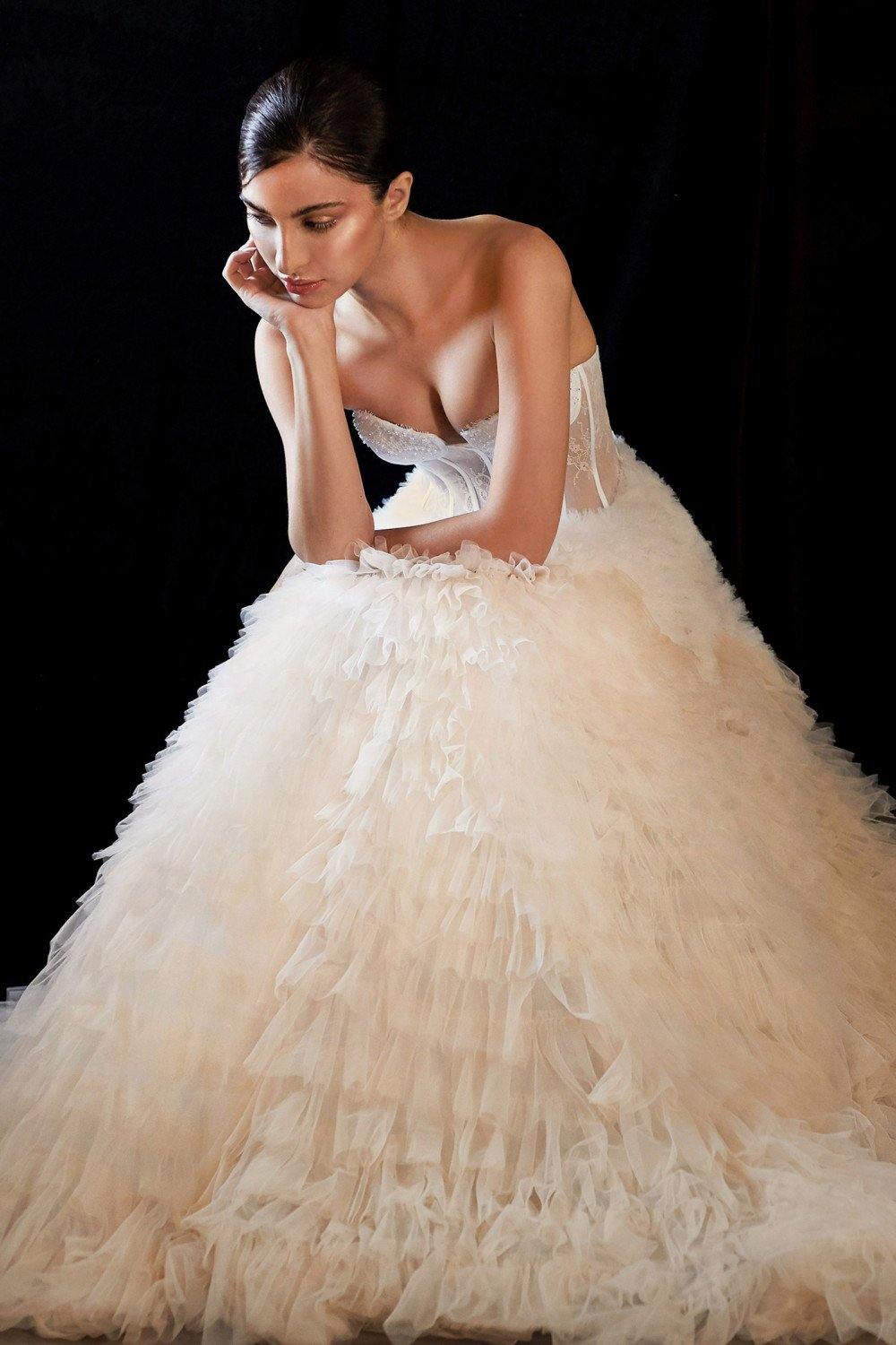 Long Ombre Wedding Dress Bridal
