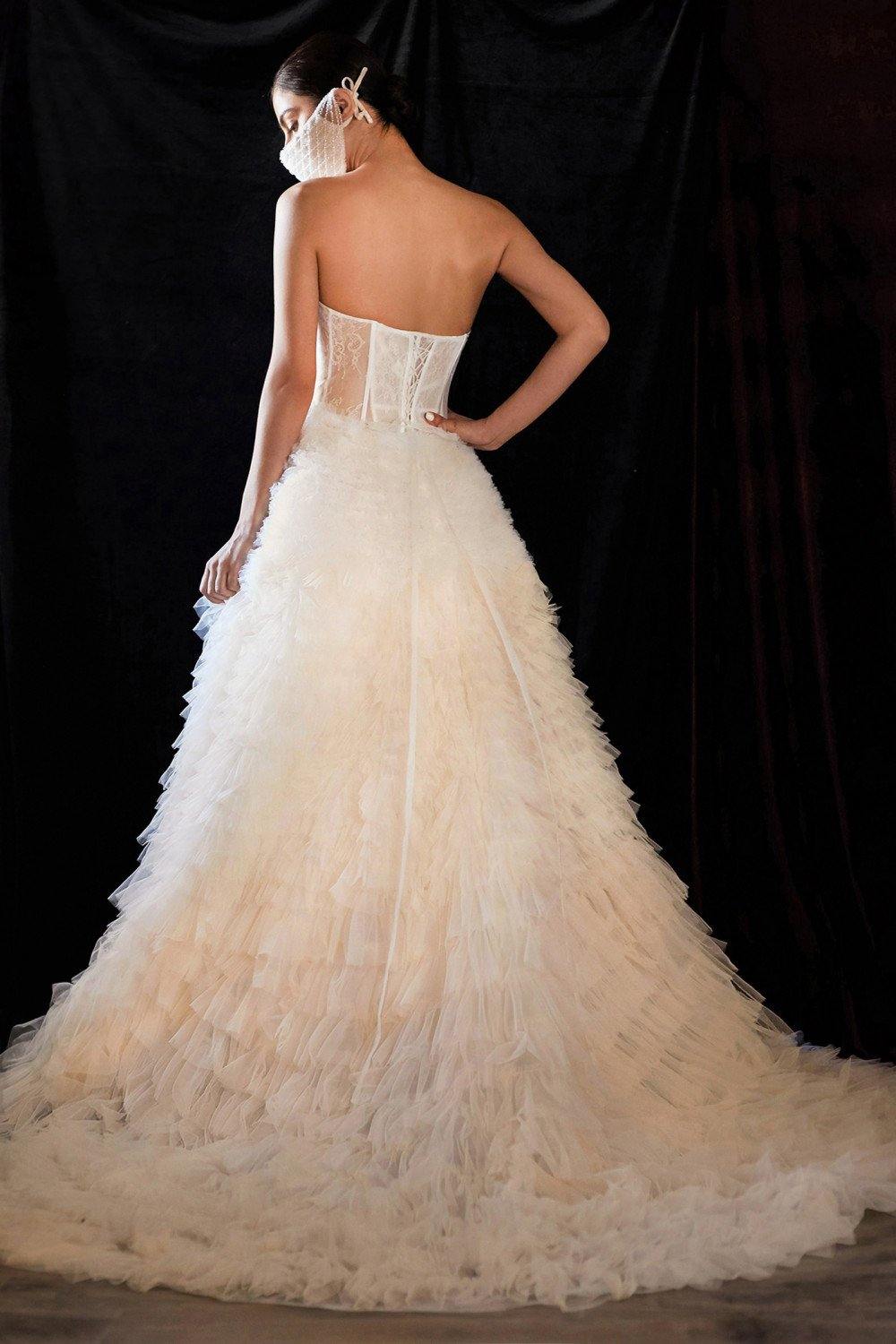 Long Ombre Wedding Dress Bridal