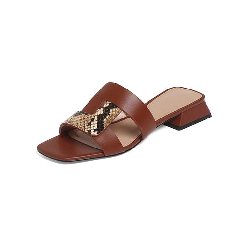 Vintage Women's Sandals 2024 New Summer Fashion Women Thick Heels Heels Slippers Top Quality Newest Working Casual Shoes Woman