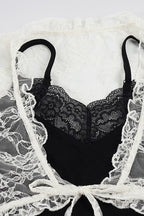 Lace Patchwork Mesh Twin Set Blouse