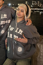 Graffiti Letter Zip Up Hoodie